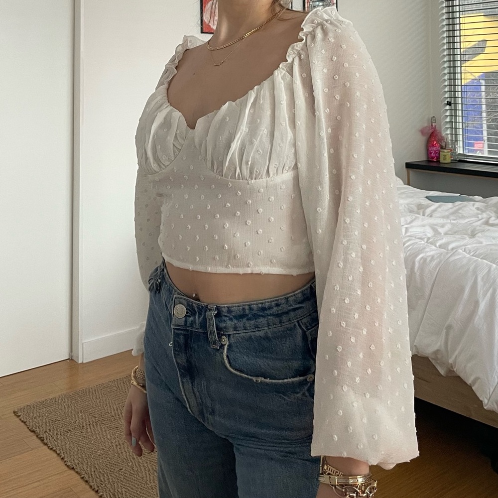 pretty little thing white crop top